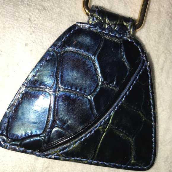 Christian Dior Croc Embossed Keychain / Key Ring - Navy Blue & Iridescent Colors - Picture 13 of 13